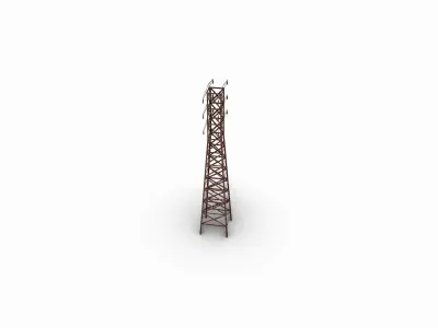 High-Voltage Tower Asset Free low-poly 3D model