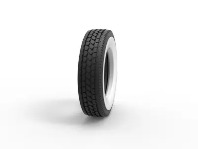 Semi Whitewall tire Scale 1 to 25 3D print model