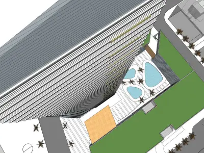 SU model of super high-rise office and commercial buildings 3D model