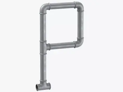 Galvanized Steel Pipe Letter P 3D model