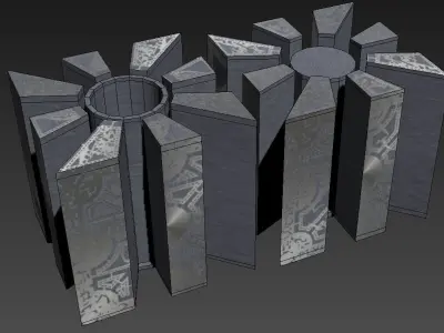 HellBoxet three gold and silver boxes Low-poly 3D model
