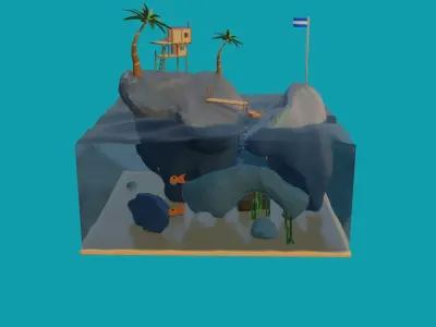 Day Island Low-poly 3D model