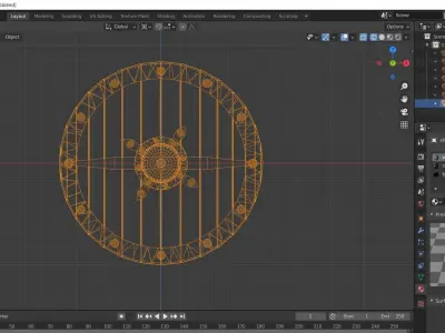 Realistic shield viking Low-poly 3D model
