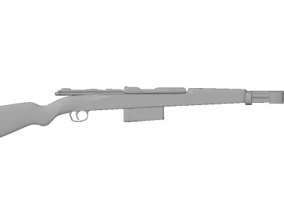 Hunting Rifle Untextured 3D model