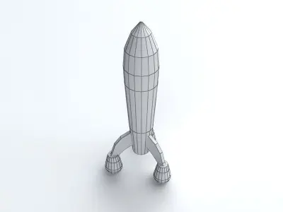 Retro Rocket 3D model buy