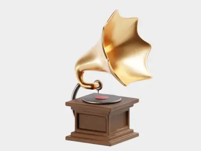 Gramophone 3d model Low-poly 3D model