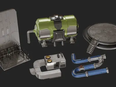 industrial factory 3D model