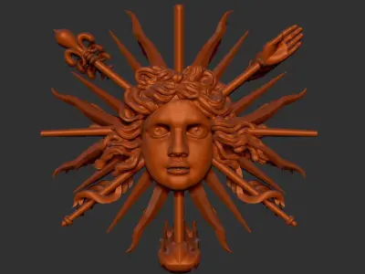 louis the 14th symbol the sun 3D print model