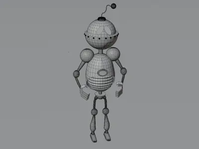 The Iron scifi Robot game ready lowpoly Low-poly 3D model