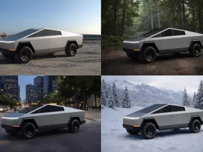 Cybertruck Low Poly 3D Model Game Ready FBX OBJ BLEND 3D model
