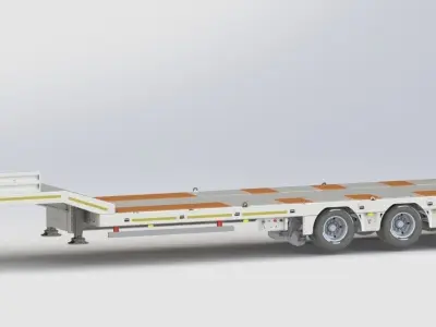 3 Axle Lowbed 3D Drawing on Solidworks Ready to Production 3D model
