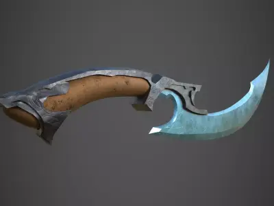 Blue fantasy sword 3D model