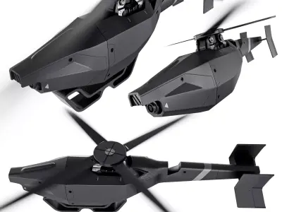 Small Militery Spy Drone Low-poly 3D model