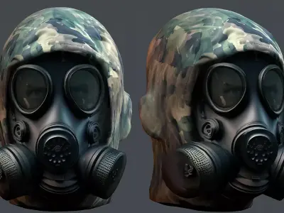 Helmet 3d model military combat Military scifi Low-poly Low-poly 3D model