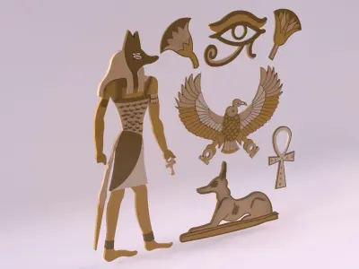 Egyptian Symbols - 040 Low-poly 3D model