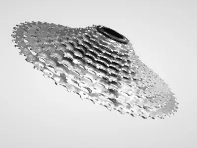 MTB Cassette steel Low-poly 3D model