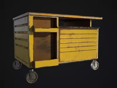 Old dust toolbox Low-poly 3D model