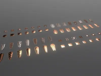 Superfuntimes Big Pile of Low-Poly Shields Low-poly 3D model