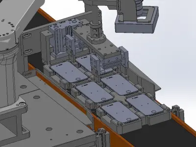 Mobile phone filming assembly line 3D model