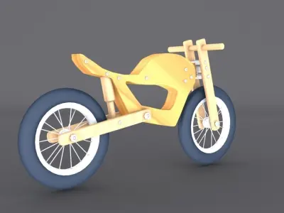 Wooden Motorcycle Bike  Low-poly 3D model