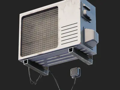 Air Conditioner set Low-poly 3D model
