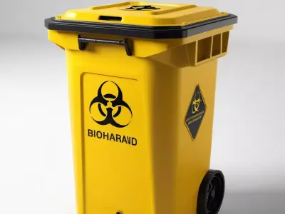 Biohazard Waste Bin Container 3D model