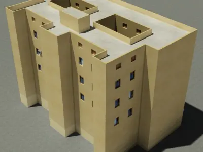 Building in middle east Low-poly 3D model