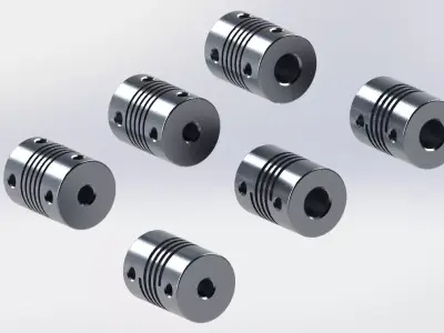 Flexible Shaft Coupling Pack S and D Series 19x25mm 3D print model