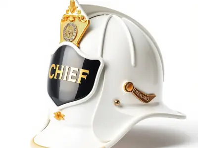 Fire Chief Helmet D Model Pack Low-poly 3D model