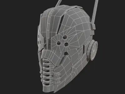Helmet scifi Low-poly 3D model
