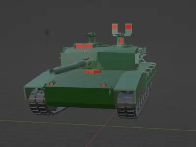 Mid poly M1A1 Abrams Tank 3D Model 3D model