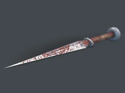 Antique knife Low-poly 3D model