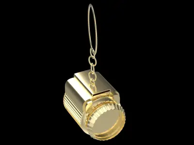  Space Ship Engine Gold Keychain 