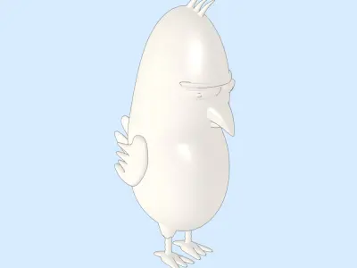 Offended Bird Free 3D model