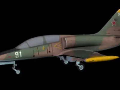 Aero L39 Albatros Jet Game Ready Military Aircraft 3D Model Low-poly 3D model