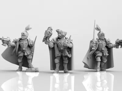 Feudal Guard Female Higher Officers female 3D print model