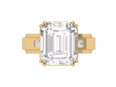 Emerald Radiant Ring 3D print model 11