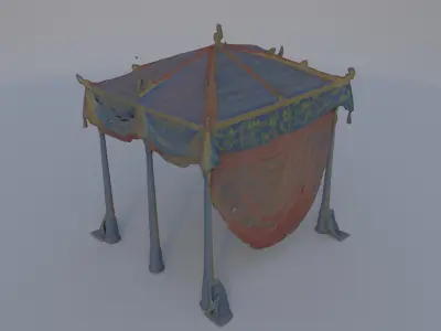 Ornate Silk Pavilion Canopy 3D model