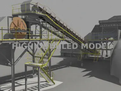 Mining plant for presentations and animations  3D model
