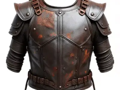 Worn Leather Chestplate Armor Low-poly 3D model