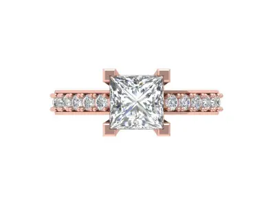 Princess Art Deco Ring 3D print model 13