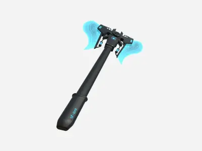 SciFi War Axe B01 Black Blue - Sci Fi Weapon Design Low-poly 3D model