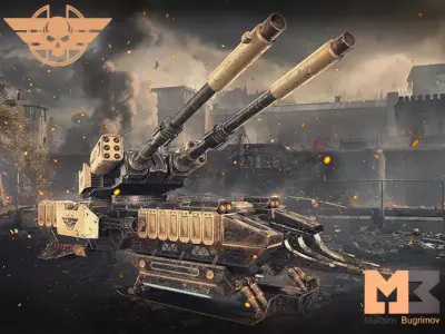 Dystopian Tank Low-poly 3D model