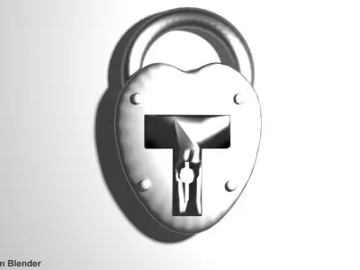 Antique Padlock 3D model