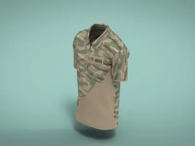 Military Outfit - T-shirt Low-poly 3D model 35