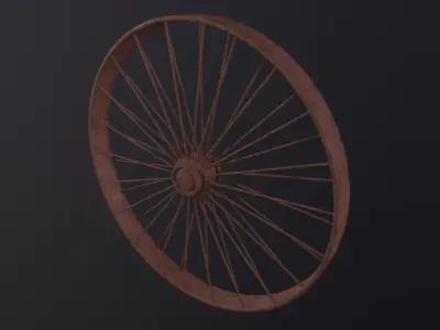 Old Rusty Wheel 3D Model Low-poly 3D model