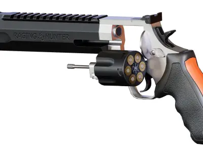 Taurus Raging Hunter Revolver  44 Mag Low-poly 3D model
