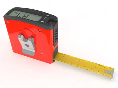 Digital Tape Meter  Original Rigged 3D model