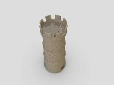 Medieval Castle Module 01 Low Poly PBR Realistic Low-poly 3D model