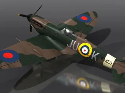 SPITFIRE MK VB 111st Squadron Low-poly 3D model